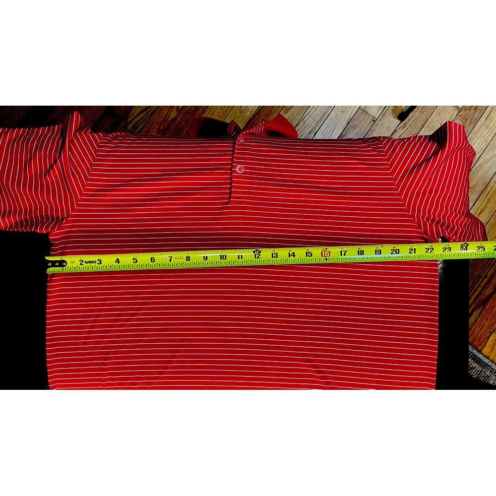 Nike Golf Tour Performance Men's Sz L Dri Fit Red & White Stripped - Picture 5 of 5